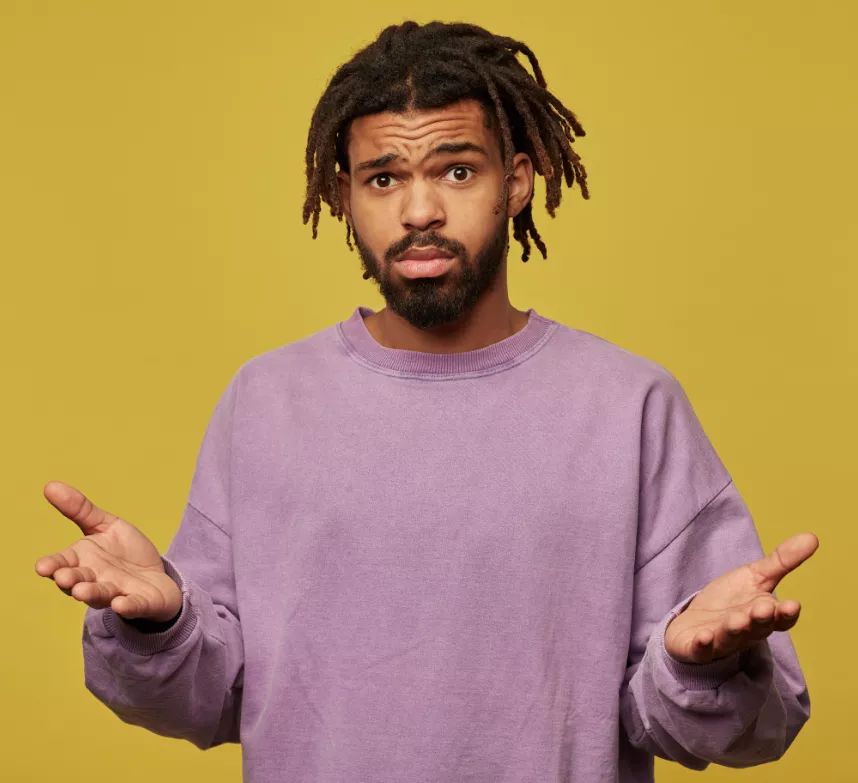 Man looking confused