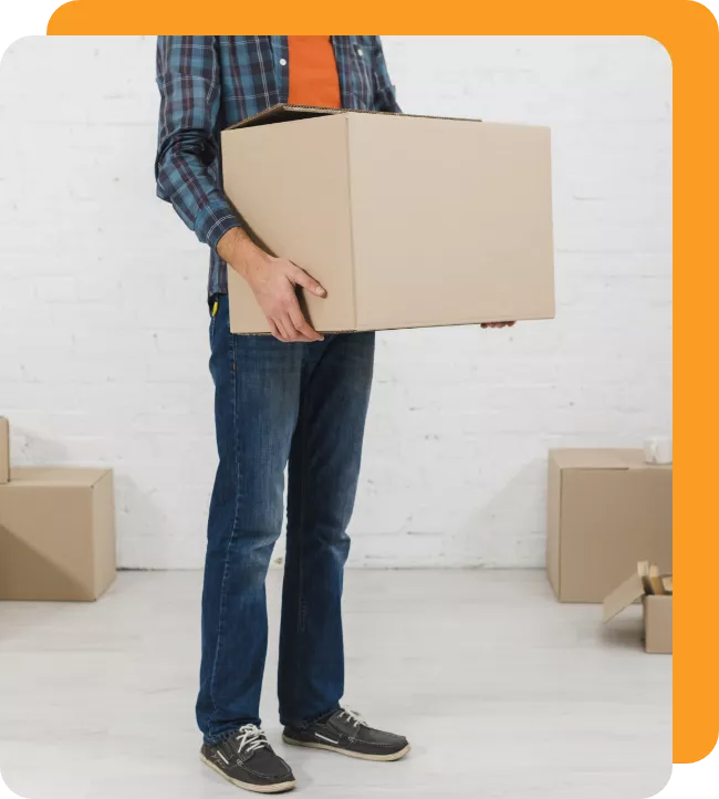 Man holding a cardboard box