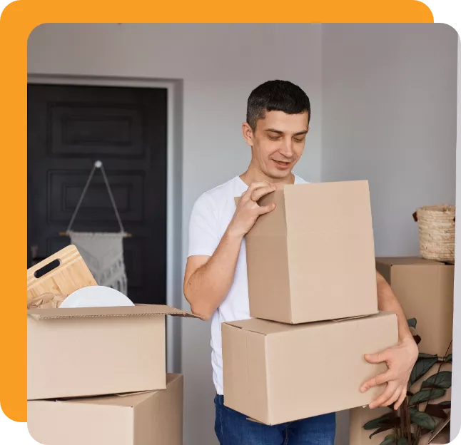 Residential movers in Roseville carrying boxes